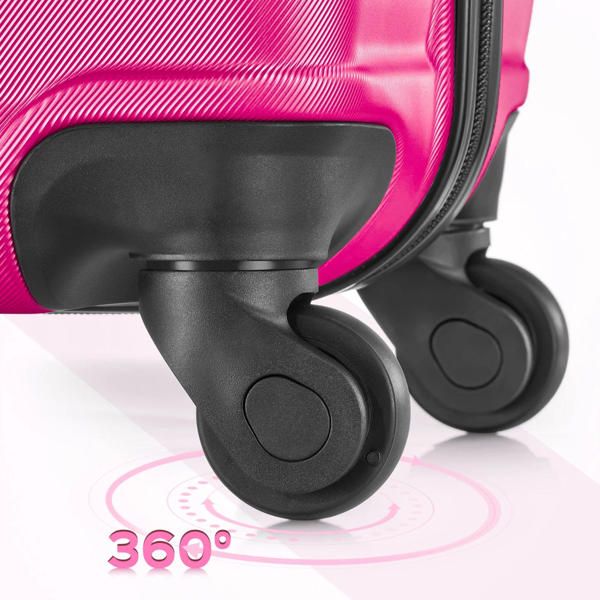 Ensemble de 9 pièces comprenant 3 valises rigides de 20, 24 et 28 pouces, 6 sacs de rangement et valises de voyage à roulettes, rose