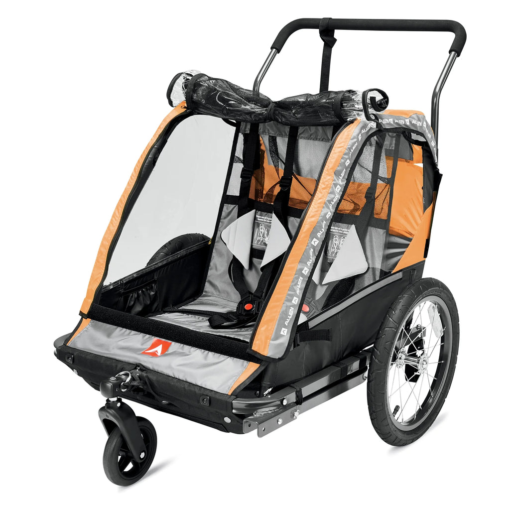 Remorque de vélo et poussette pour 2 enfants Allen Sports Deluxe, modèle AS2, verte