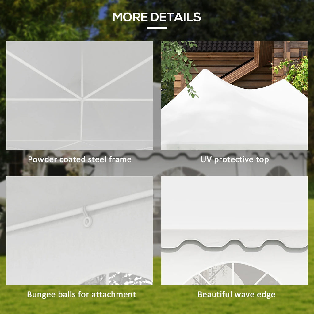 Outsunny 22,3' x 16,4' Tonnelles de réception blanches pour extérieur, portables