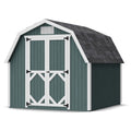 Little Cottage Co. Grange classique à toit brisé 8x8 avec murs latéraux de 4 pi, Abri de rangement extérieur en bois, Kit pré-découpé à monter soi-même