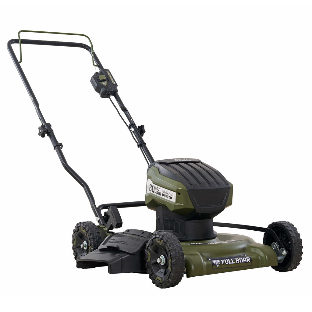 Tondeuse à gazon autotractée sans fil FULL BOAR 80V sans balais de 20 po, batterie 2,5 Ah et 1 chargeur inclus