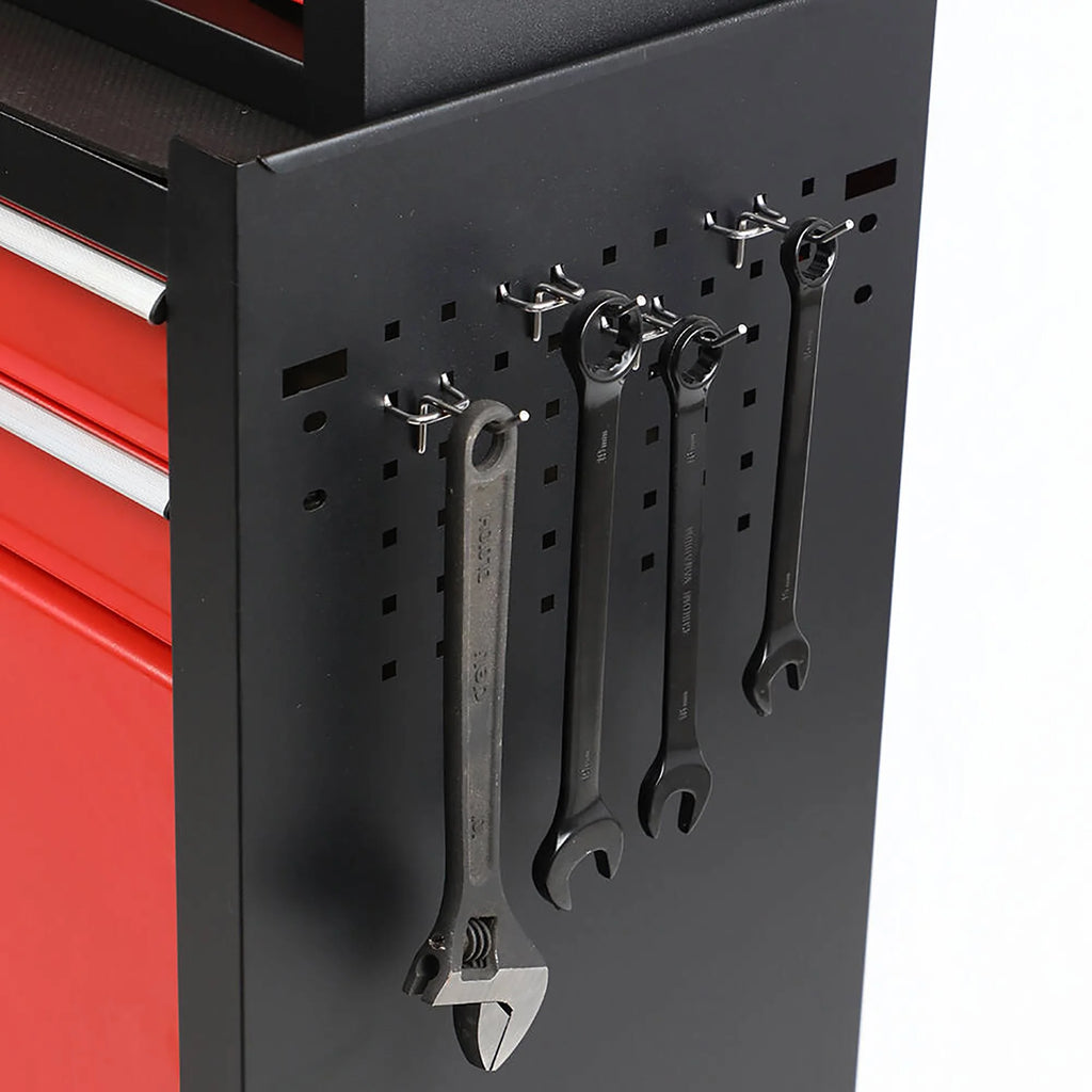 Seizeen 2-EN-1 Coffre et armoire à outils, grand organisateur de boîte à outils sur roulettes à 8 tiroirs de grande capacité, verrouillable, noir