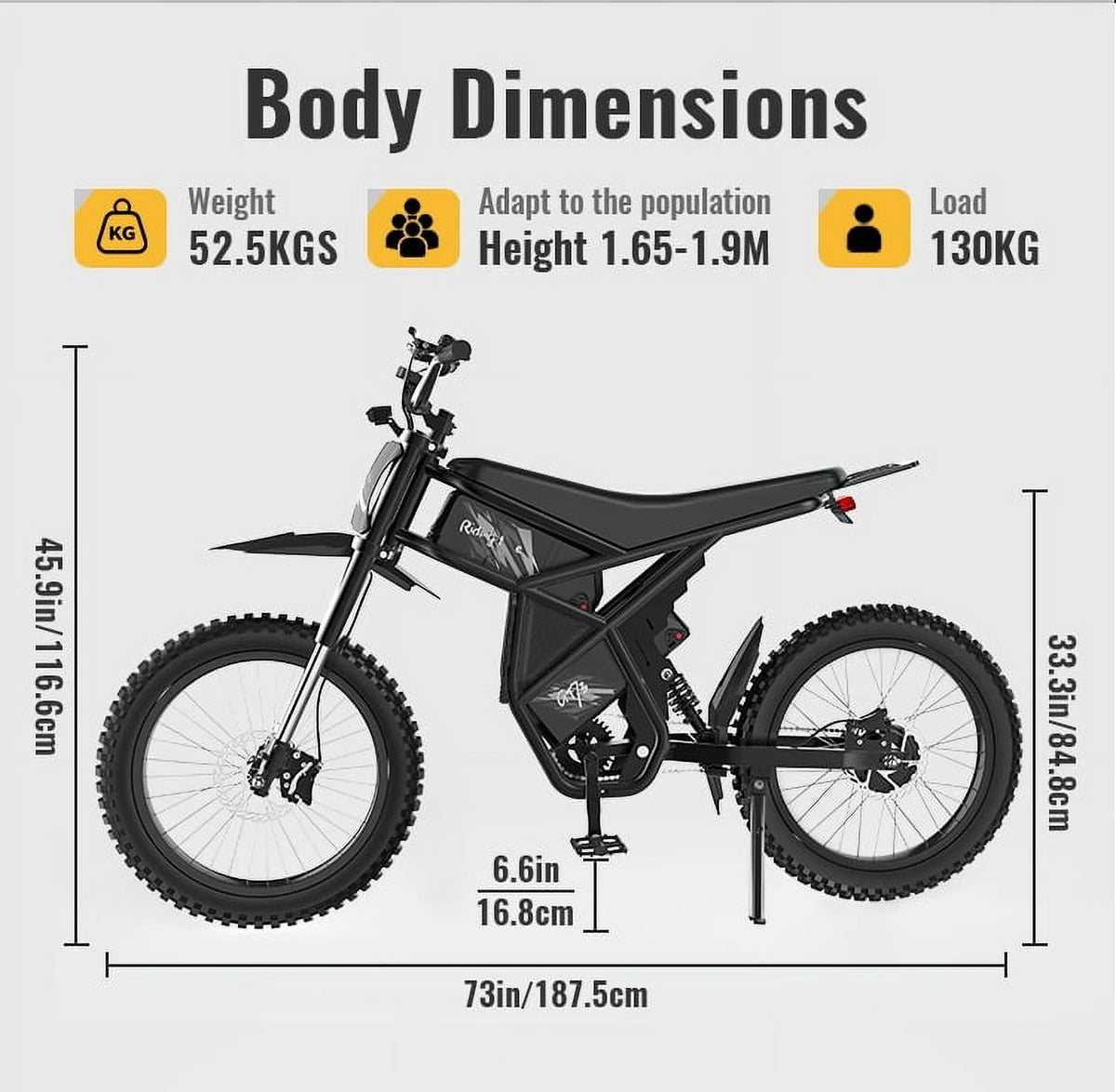 GT73 Electric Bike for Adults, 2000W UL 2849 Electric Dirtbike with 25 Motorcycle Tires,48V36.4AH Dual Battery EBike, Max 37 mph & 85 mile Long Range, Dual Hydraulic Brakes & Full Suspension
