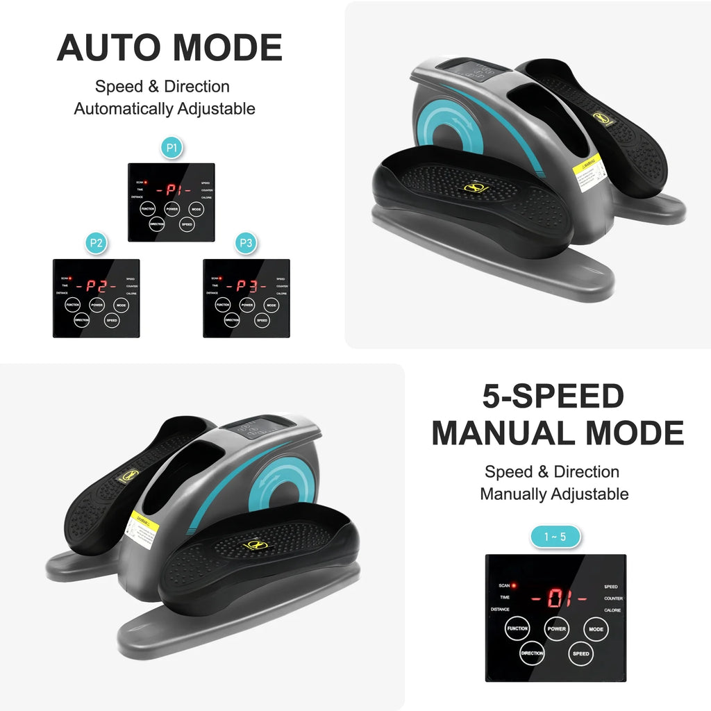 Vélo elliptique de bureau Baokaler, appareil d’exercice électrique pour les jambes assis, pour seniors, 12 vitesses réglables avec télécommande