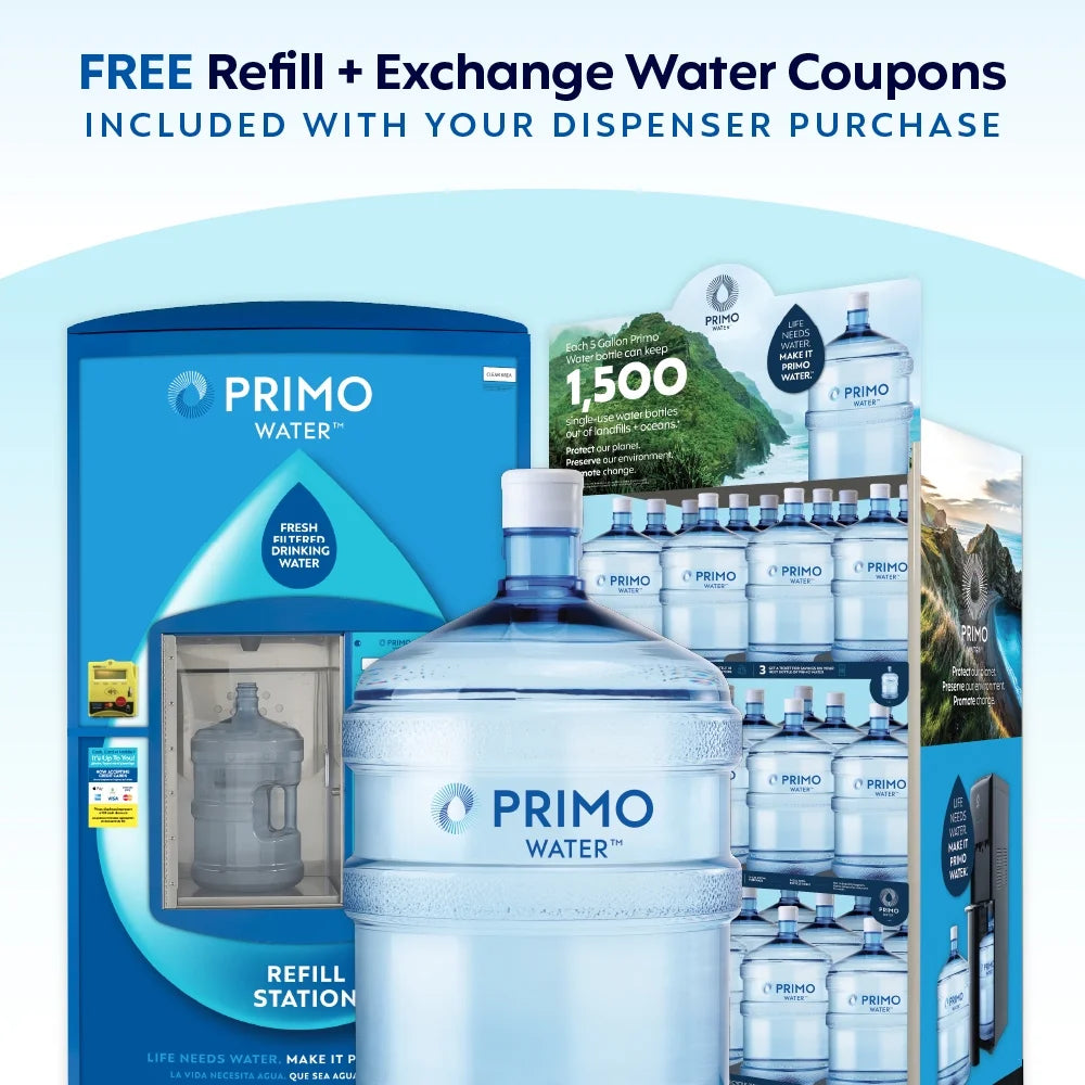 Primo Water? Distributeur d’eau Pro 2 à température contrôlée avec chargement par le bas et machine à café à dosettes individuelles, noir