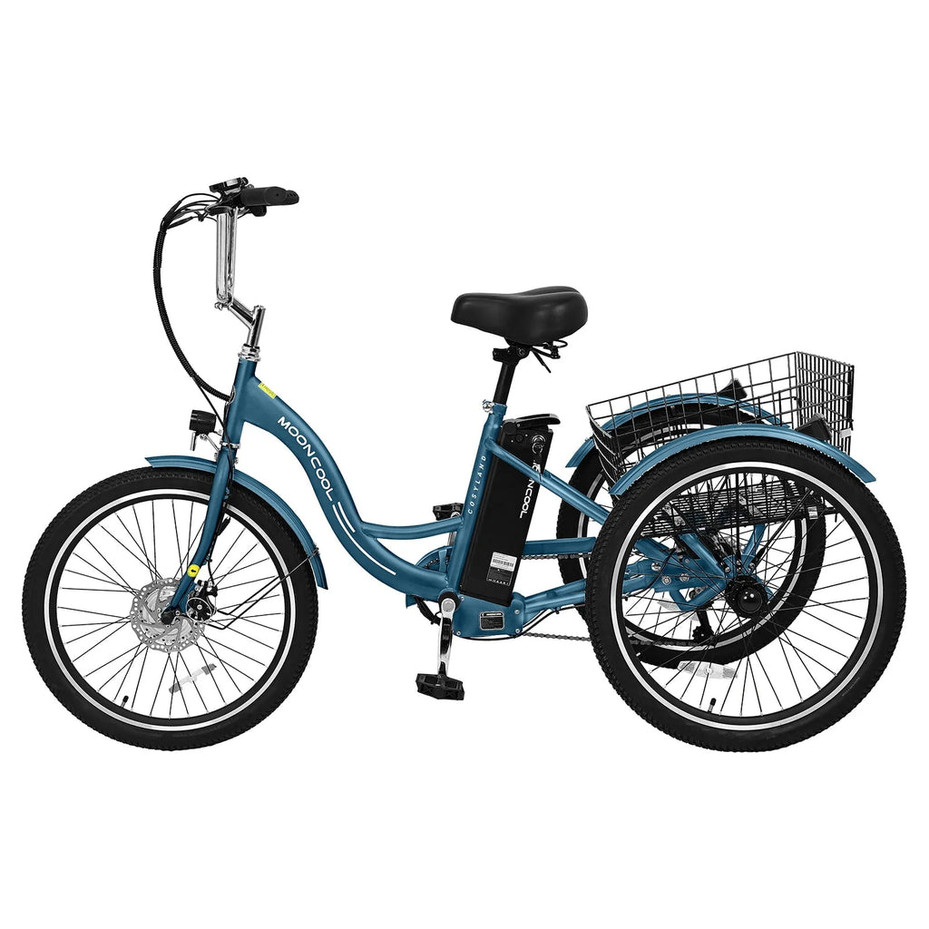 Tricycle électrique Lilypelle, vélo motorisé à 3 roues avec moteur de 350 W, batterie au lithium 36 V 10,4 Ah, certifié UL, triporteur électrique 24 pour adultes, vélo électrique à trois roues