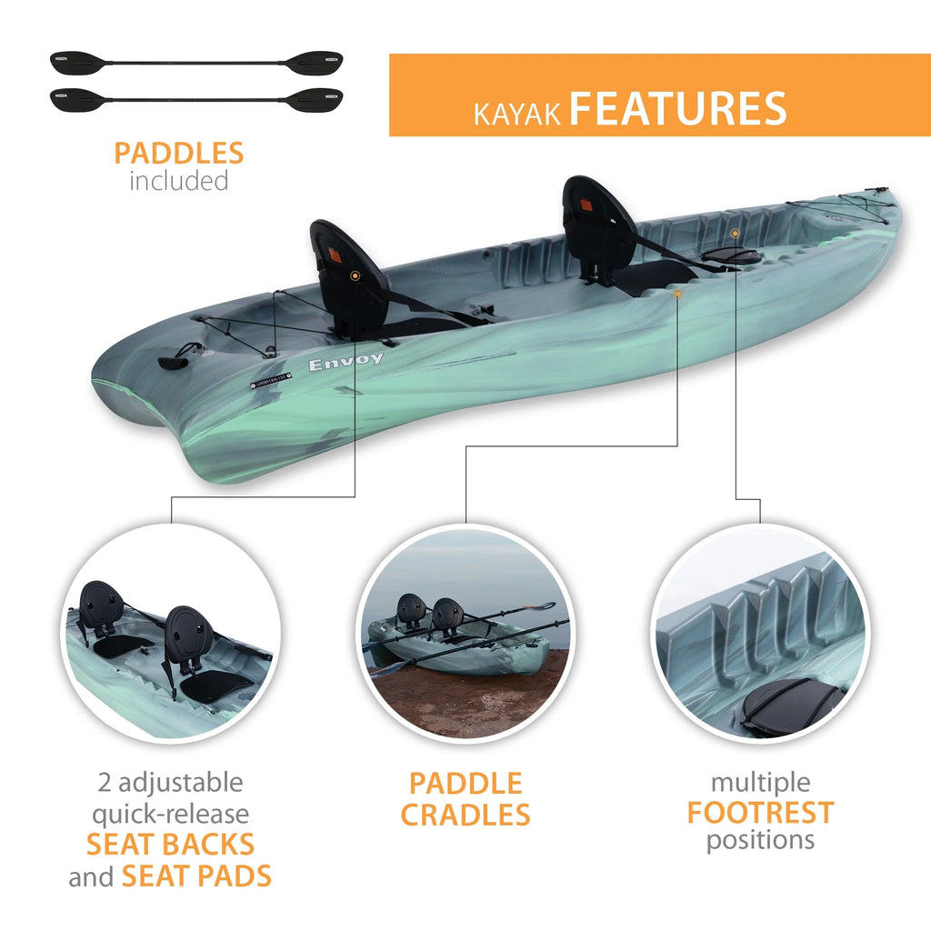 Kayak tandem Sit-on-Top Lifetime Envoy 10,5 pi, Sky Fusion (91192)