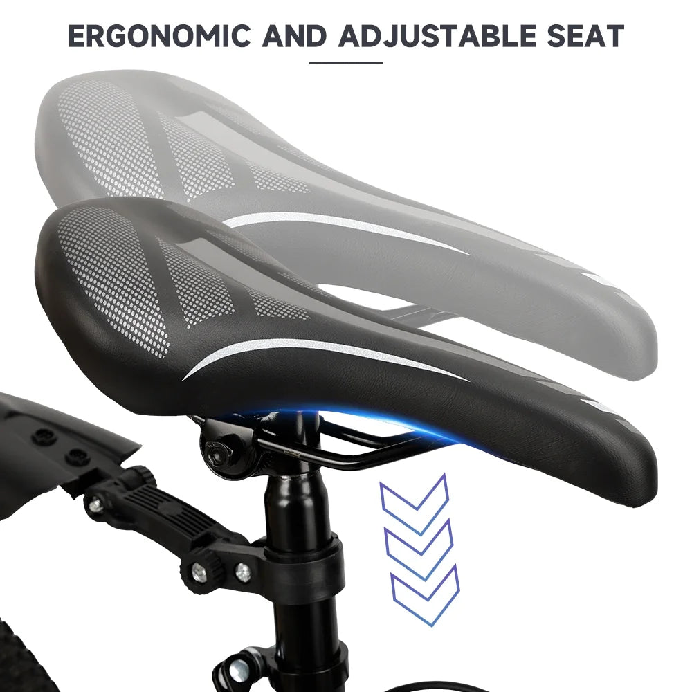 VTT pliant Artudatech 26 pouces Shimano 21 vitesses double frein à disque - Adulte - Rouge