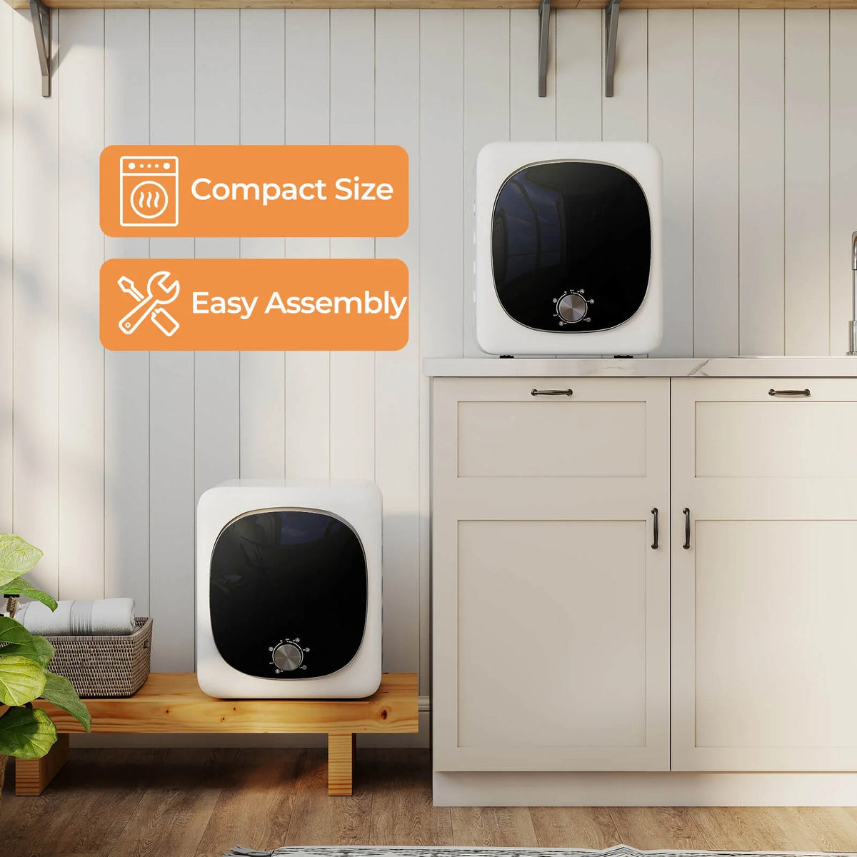 Sèche-linge compact électrique Costway 800 W de 1,5 pi³, avec tambour en acier inoxydable et 5 programmes
