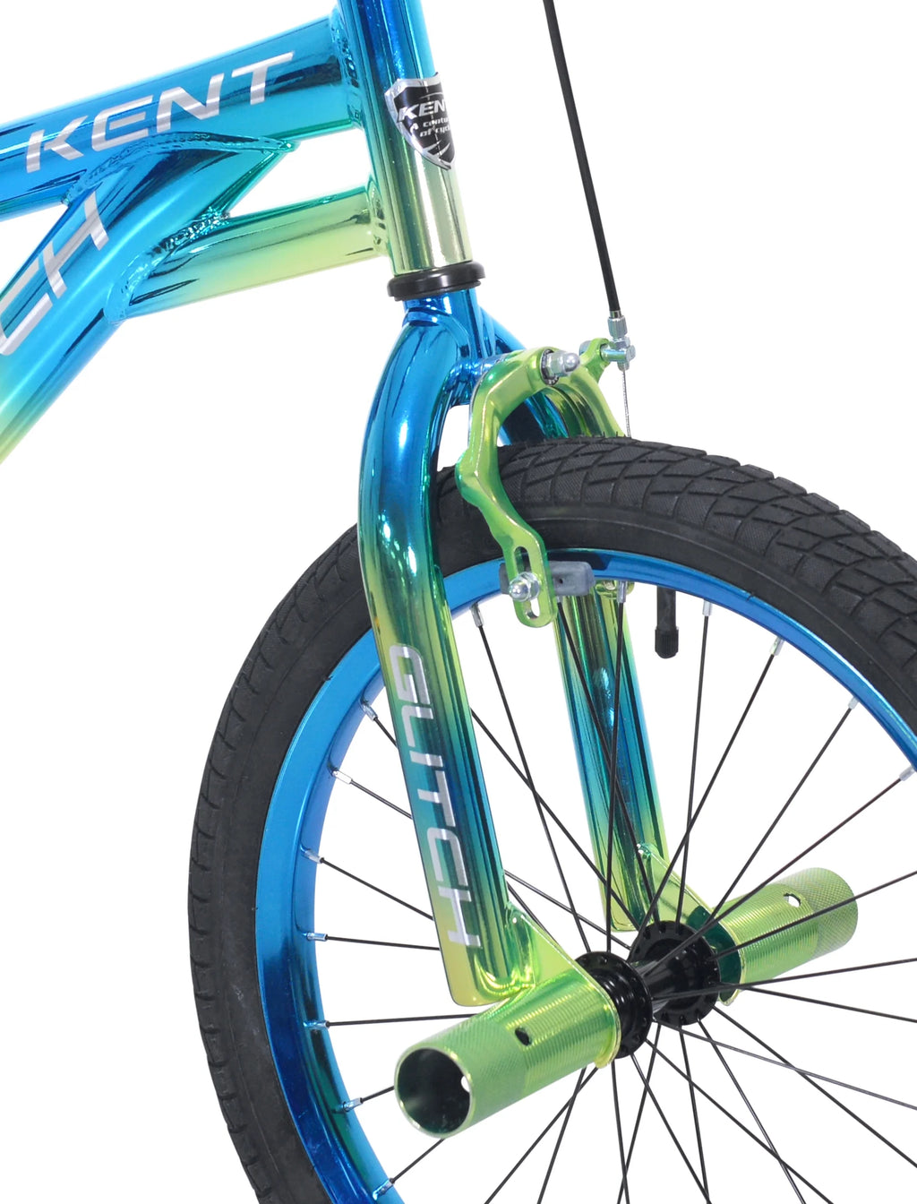 Vélo BMX enfant 18 Kent Glitch, roues de 18 pouces, pour enfants de 6 à 12 ans, bleu/vert