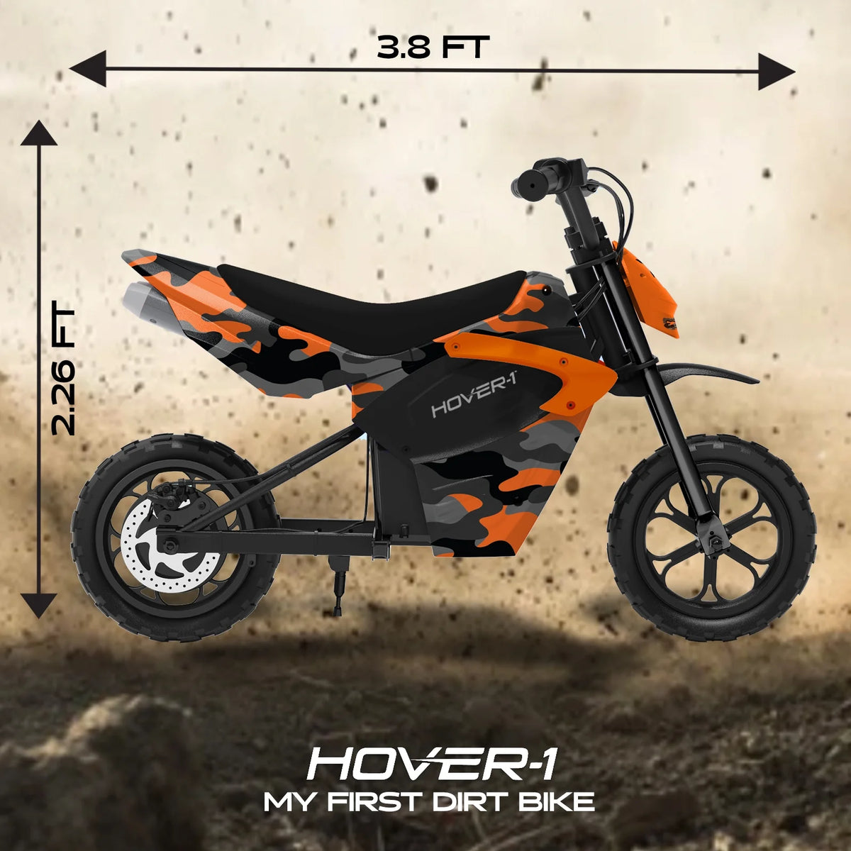 Hover-1 My First Dirt Bike for Kids - 300W Motor, 9MPH Max Speed, 9 Mile Range, 12 Off-Road Tires, 120LB Max Weight, Twist Grip Throttle & Rear Disc Brake Electric Dirt Bike for Kids Ages 5+ Years
