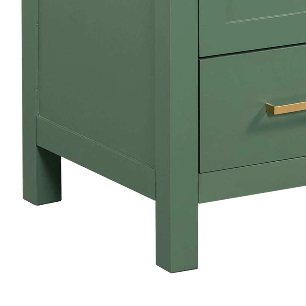 Meuble-lavabo de salle de bains Harper & Bright Designs 30 avec lavabo, armoire de salle de bains avec plateau en céramique, portes et tiroir de rangement multifonctionnels, vert