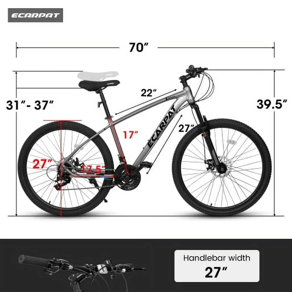 Vélo de route hybride Raistyw 700C, vélo de montagne tout-terrain 16 vitesses avec freins à disque, cadre léger en aluminium, vélo de course pour homme et femme, taille L, noir