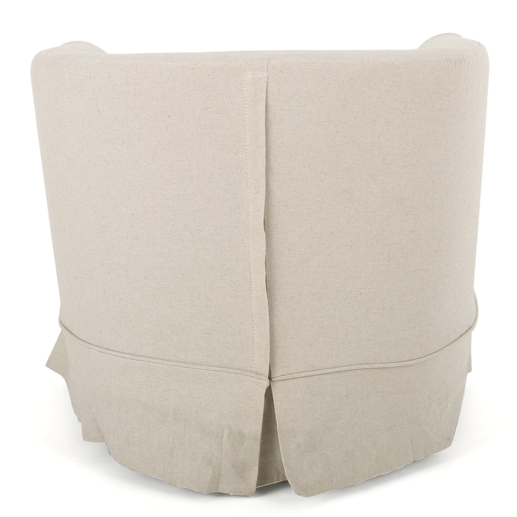 Fauteuil club pivotant contemporain Tiffin de GDF Studio, tissu naturel et noir