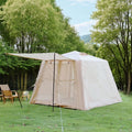 Tente de camping gonflable beige 5,76 m (4 saisons : auvent + pompe à main, pour 2 à 3 personnes, en tissu Oxford imperméable, installation facile, tente de glamping)
