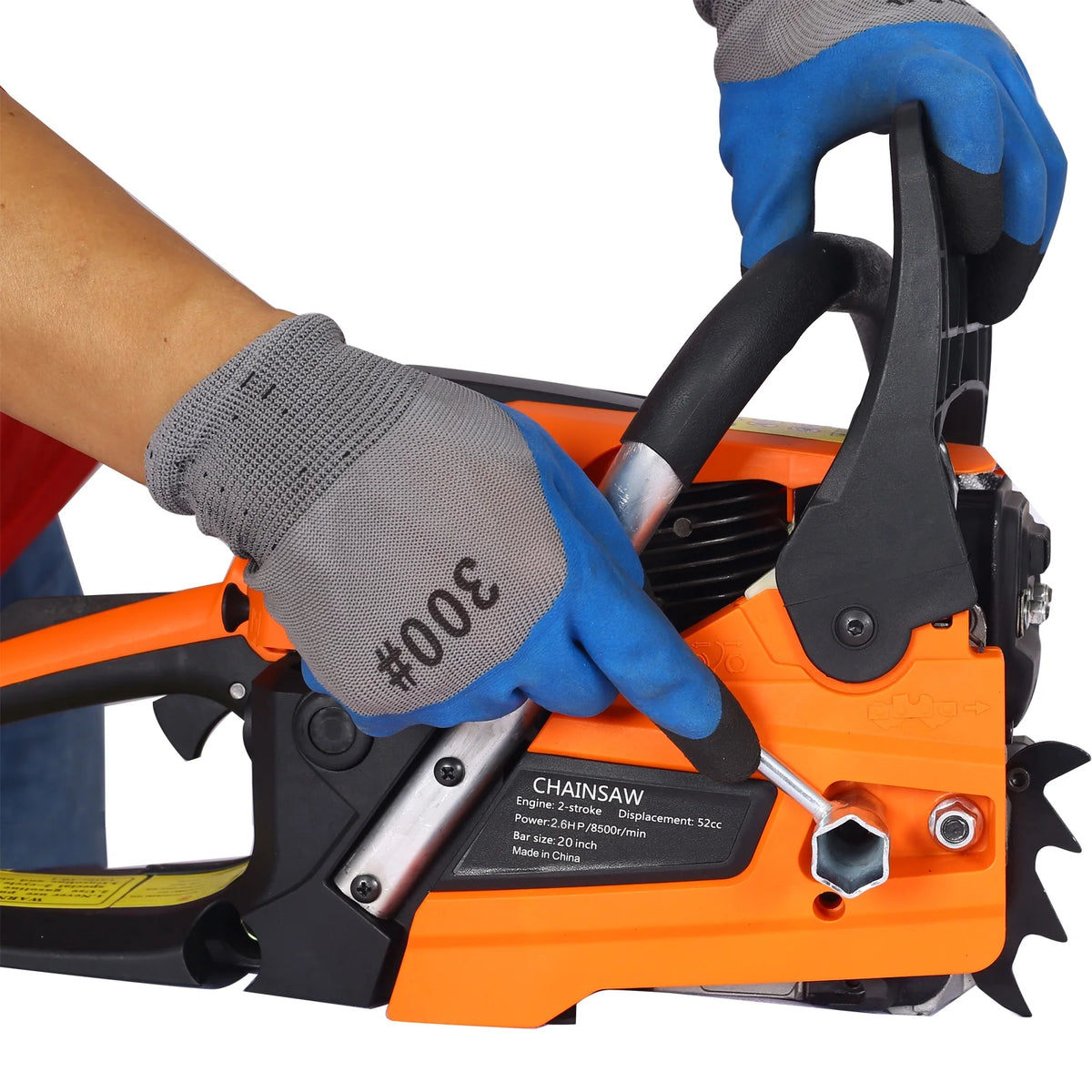 Tronçonneuse à essence Seizeen, tronçonneuse à essence 52 cm³ avec chargeur rapide, tronçonneuse sans fil 20 pouces 2,6 CV 8 500 tr/min, puissante tronçonneuse pour la taille en pépinière