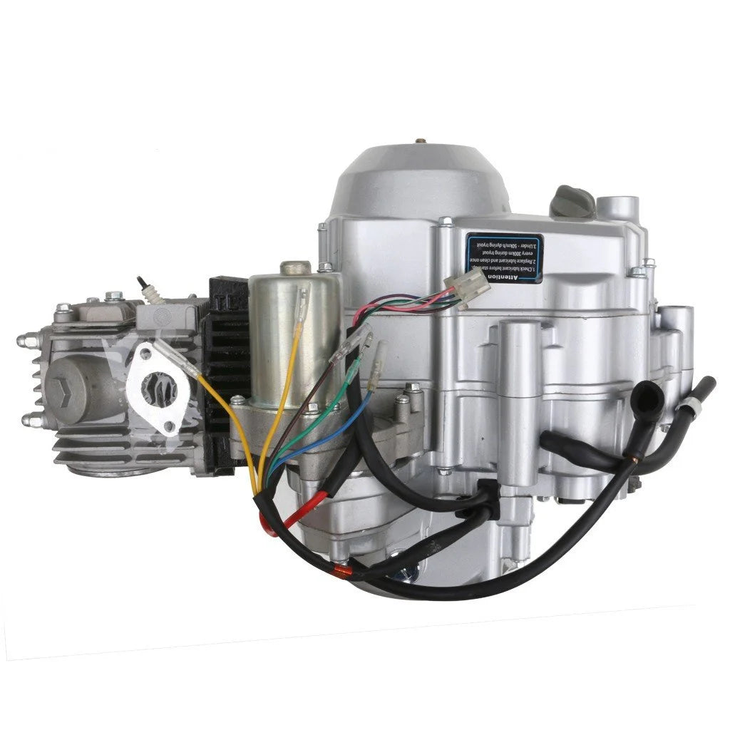 Moteur semi-automatique 125cc 3 vitesses + marche arrière, démarrage électrique avec faisceau de câbles + batterie + échappement + kit complet pour ATV, quad, buggy, kart et véhicule à quatre roues Taotao Coolster 50cc, 70cc, 90cc, 110cc