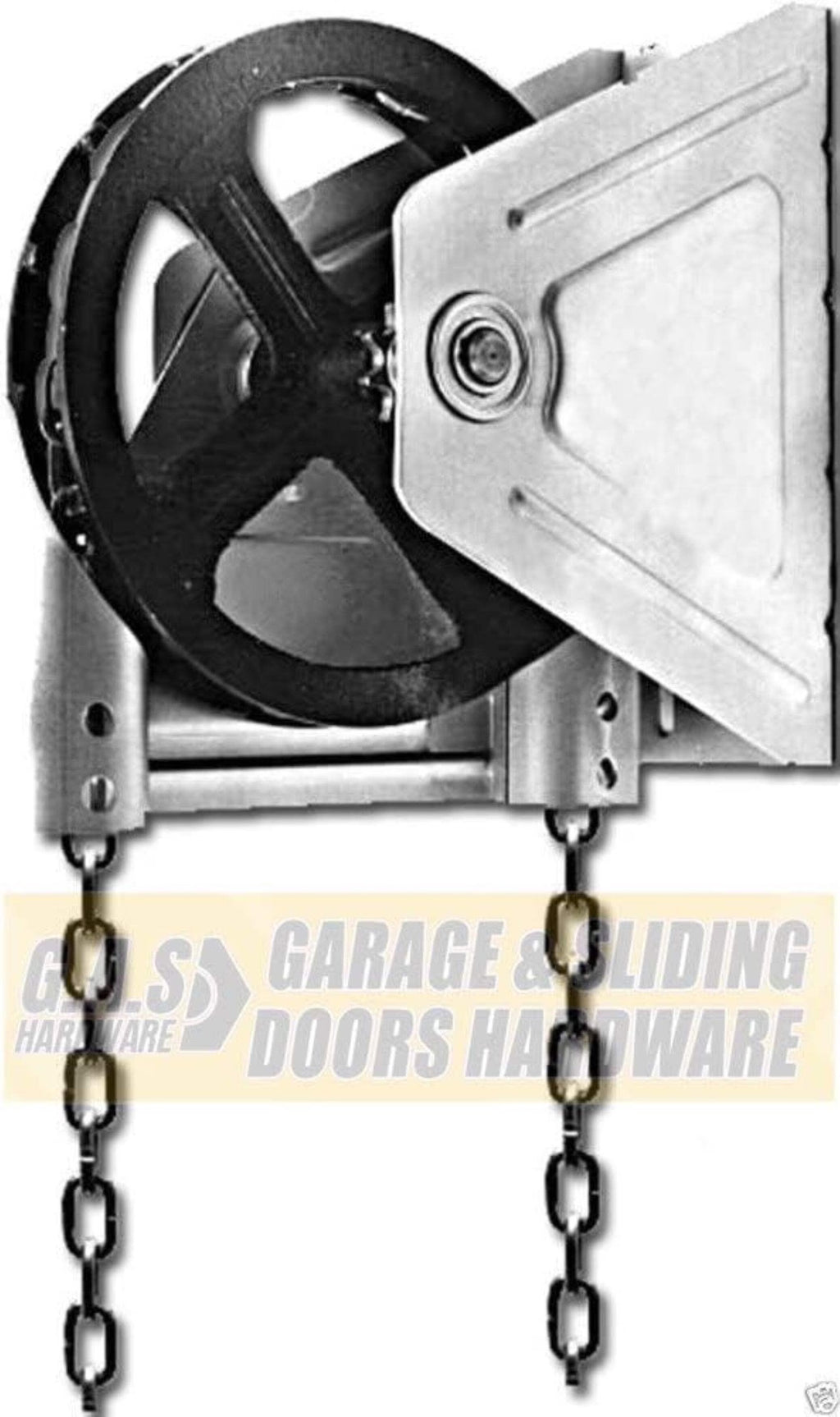 Kit de palan à chaîne mural pour porte de garage G.A.S Hardware modèle 2000R, réduction 4:1 (arbre de 1,25 pouce) | Palan à chaîne de remplacement pour réparation de porte de garage | Ensemble de remplacement de chaîne pour garage