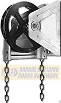 Kit de palan à chaîne mural pour porte de garage G.A.S Hardware modèle 2000R, réduction 4:1 (arbre de 1,25 pouce) | Palan à chaîne de remplacement pour réparation de porte de garage | Ensemble de remplacement de chaîne pour garage