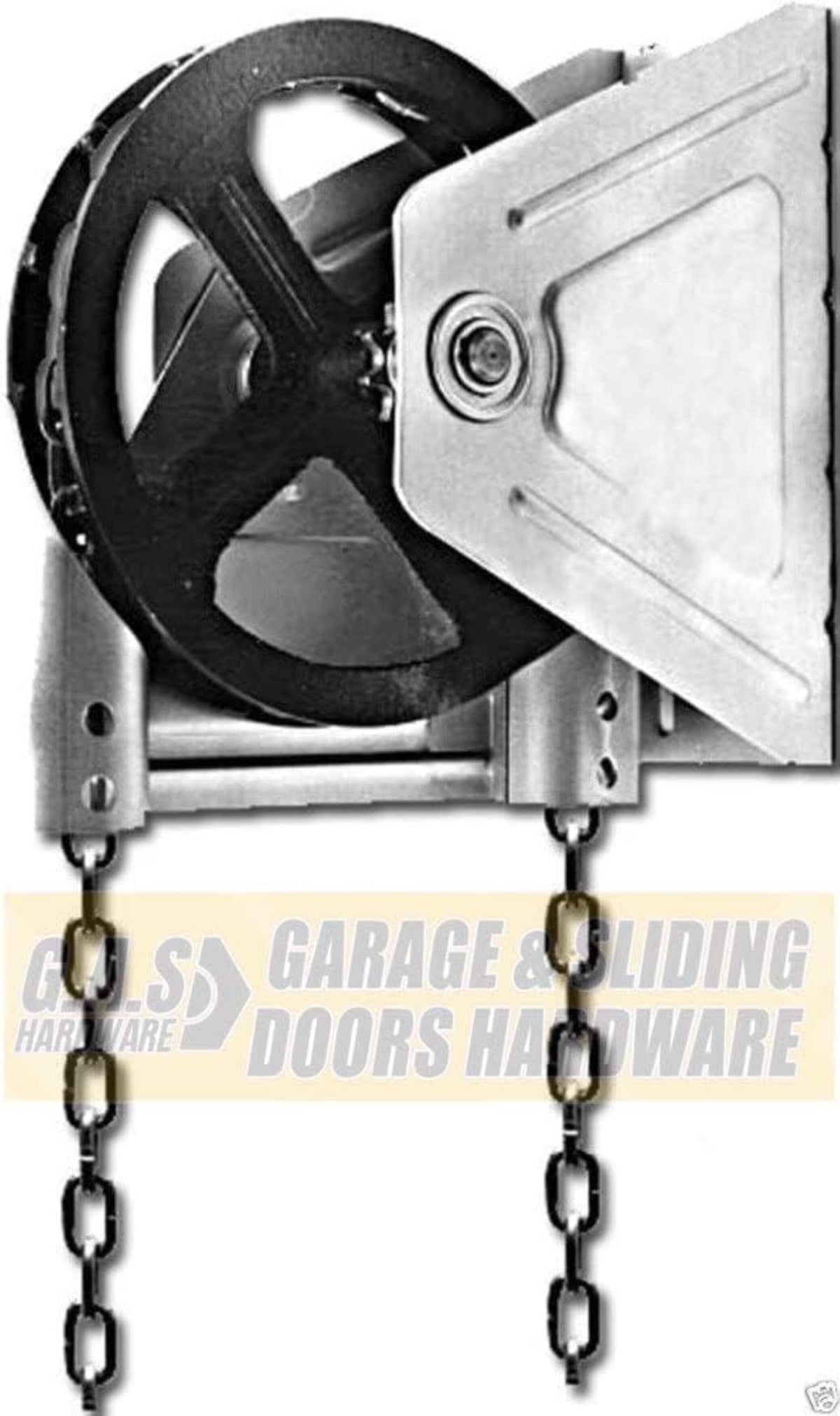 Kit de palan à chaîne mural pour porte de garage G.A.S Hardware modèle 2000R, réduction 4:1 (arbre de 1,25 pouce) | Palan à chaîne de remplacement pour réparation de porte de garage | Ensemble de remplacement de chaîne pour garage