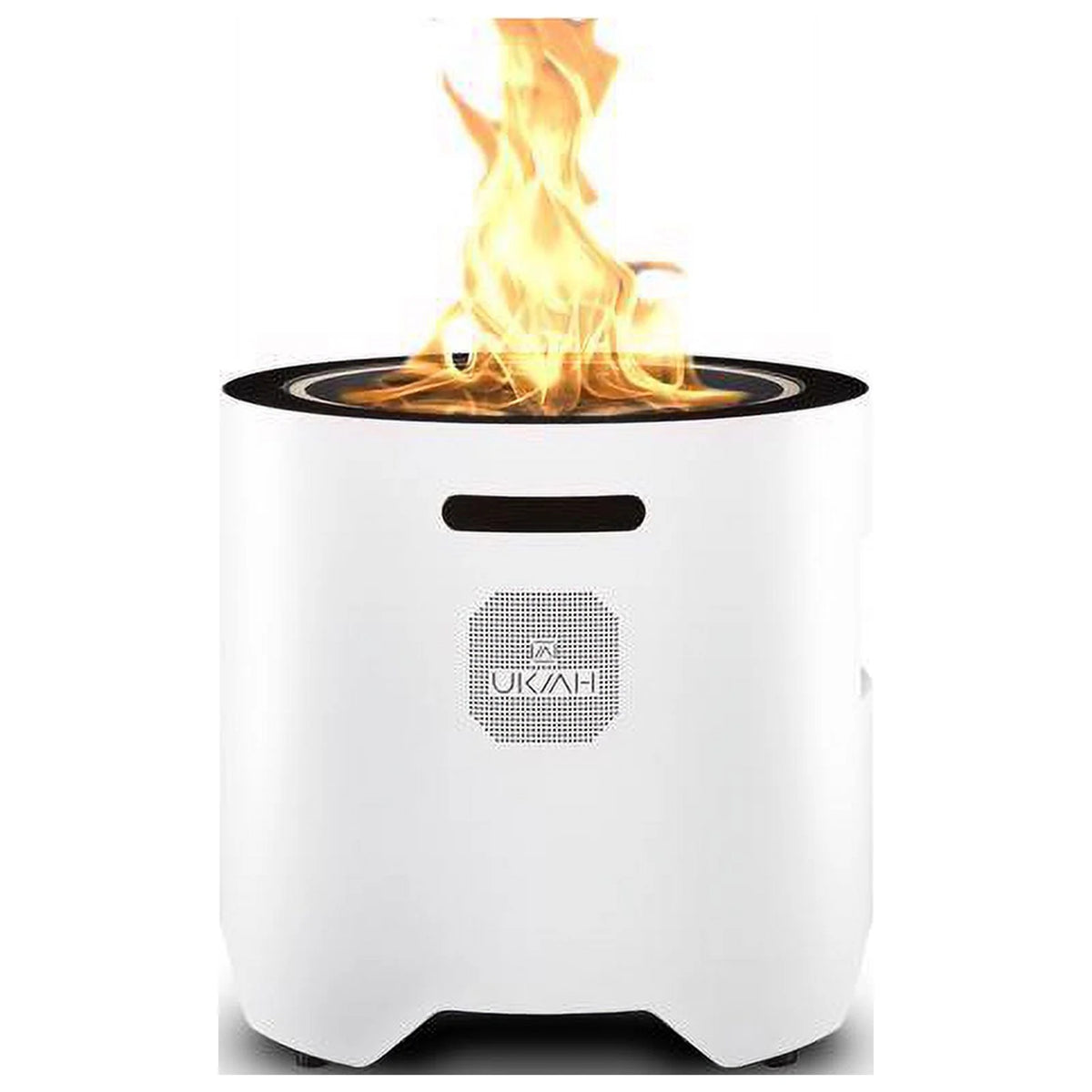 Ukiah Voyager 20 po Liseau de foyer électrique rond en acier inoxydable avec système de son