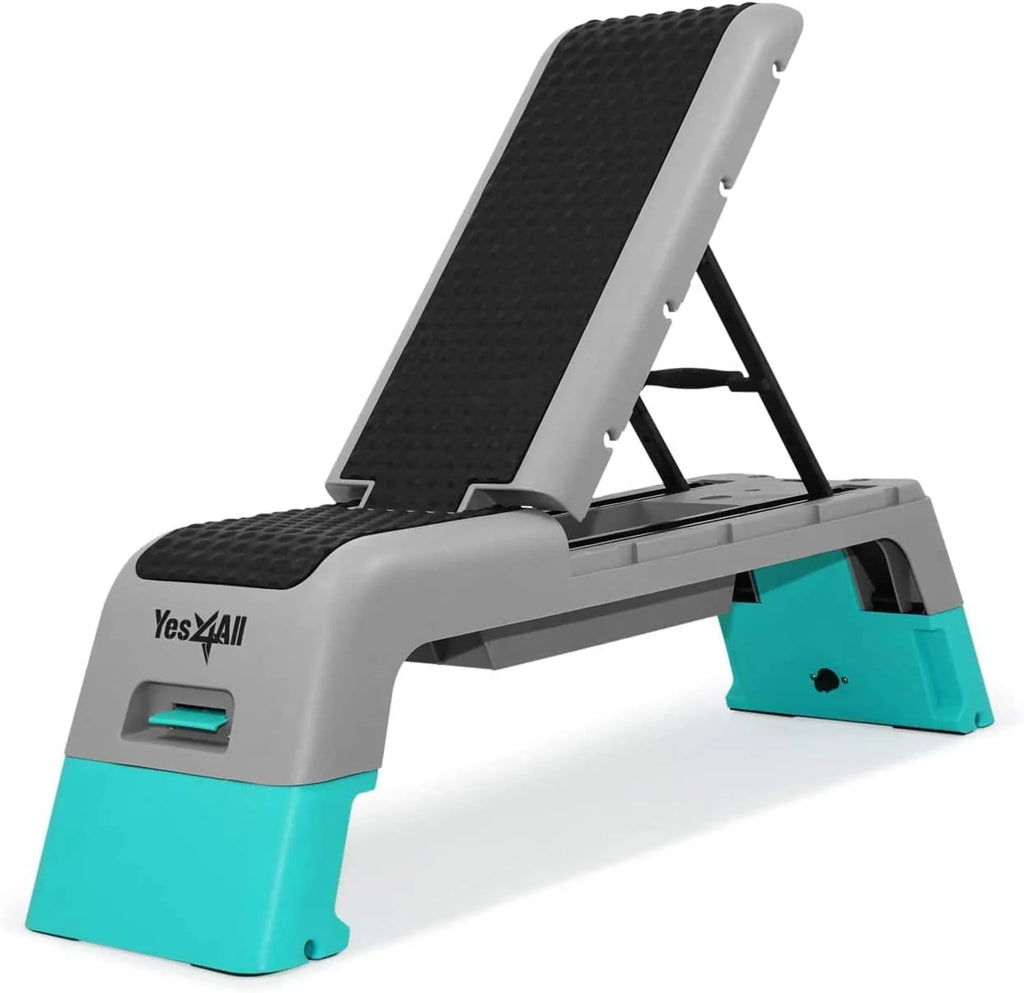 Plateforme de step et de fitness aérobique multifonctionnelle Yes4All, bleue et grise