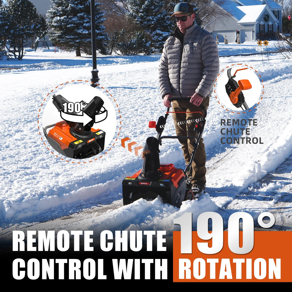 Souffleuse à neige sans fil NOVUS sur batterie de 18 pouces, batterie 58 V 5 Ah et chargeur inclus