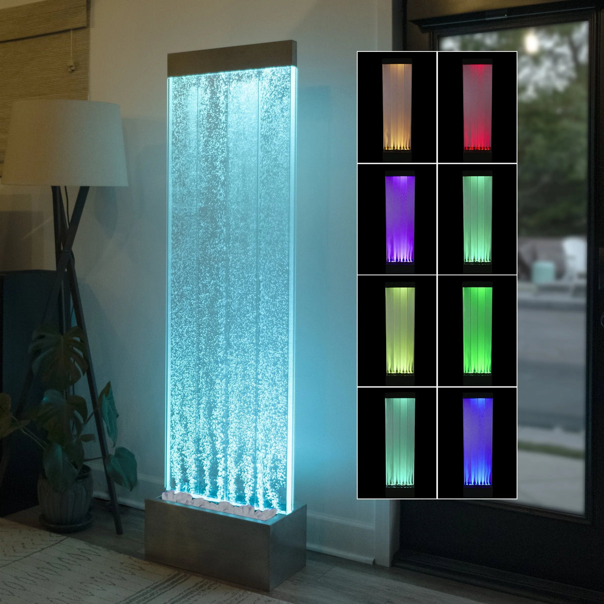 Fontaine électrique filaire Alpine Corporation 72H avec mur d'eau à bulles en acrylique pour intérieur
