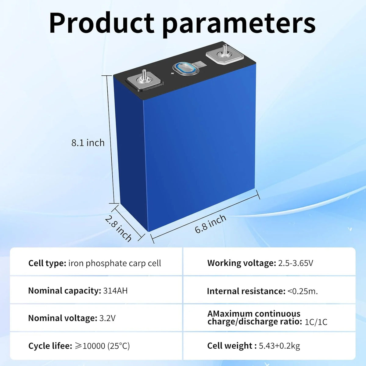 Lot de 4 batteries LiFePO4 de qualité A, 280 Ah, 3,2 V, rechargeables, à décharge profonde, avec écrous et barres omnibus, 8 000 à 10 000 cycles de vie, batteries de remplacement pour systèmes solaires, voitures et camping-cars