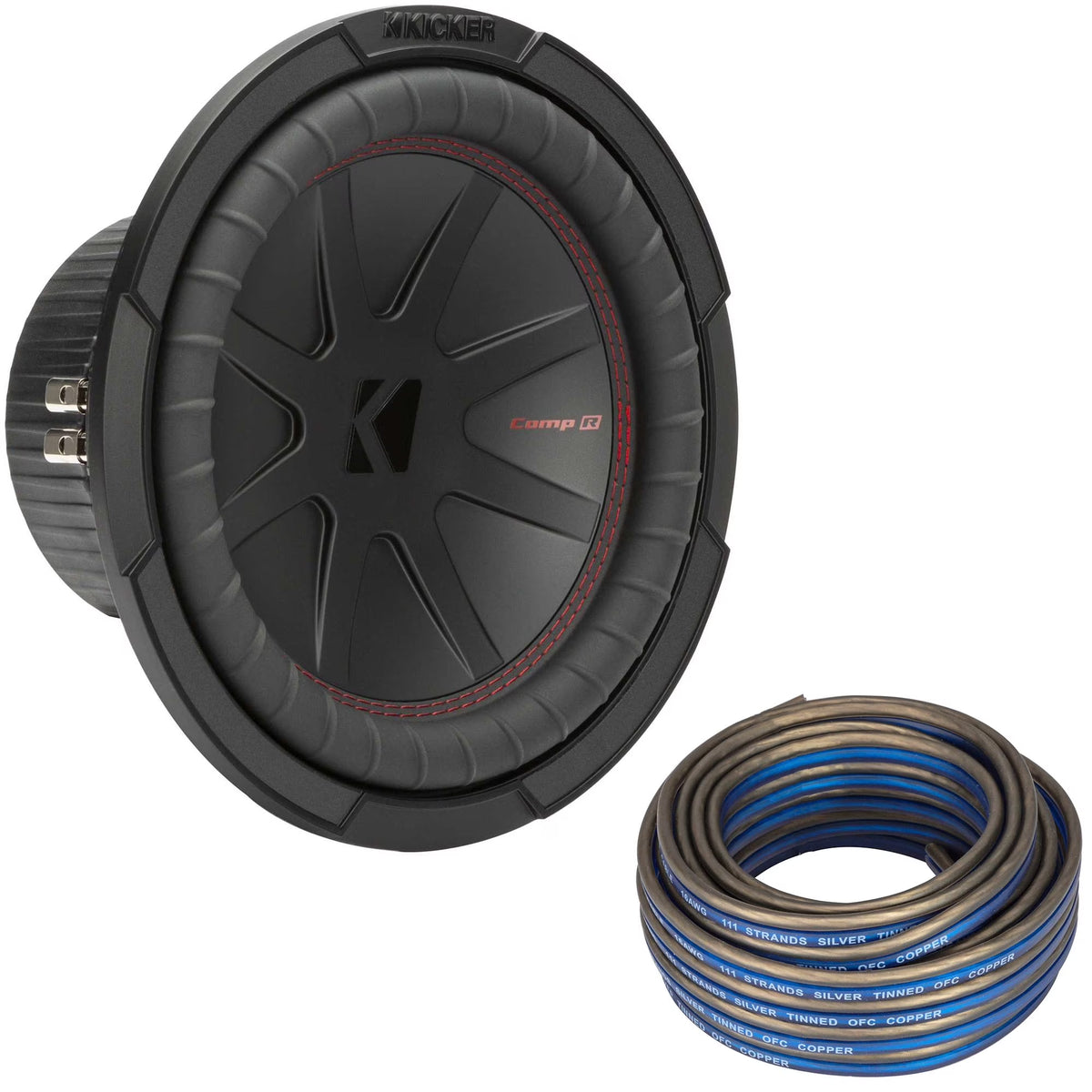 Subwoofer Kicker 48CWR104 CompR 10, DVC, 4 ohms - Câble de haut-parleur inclus