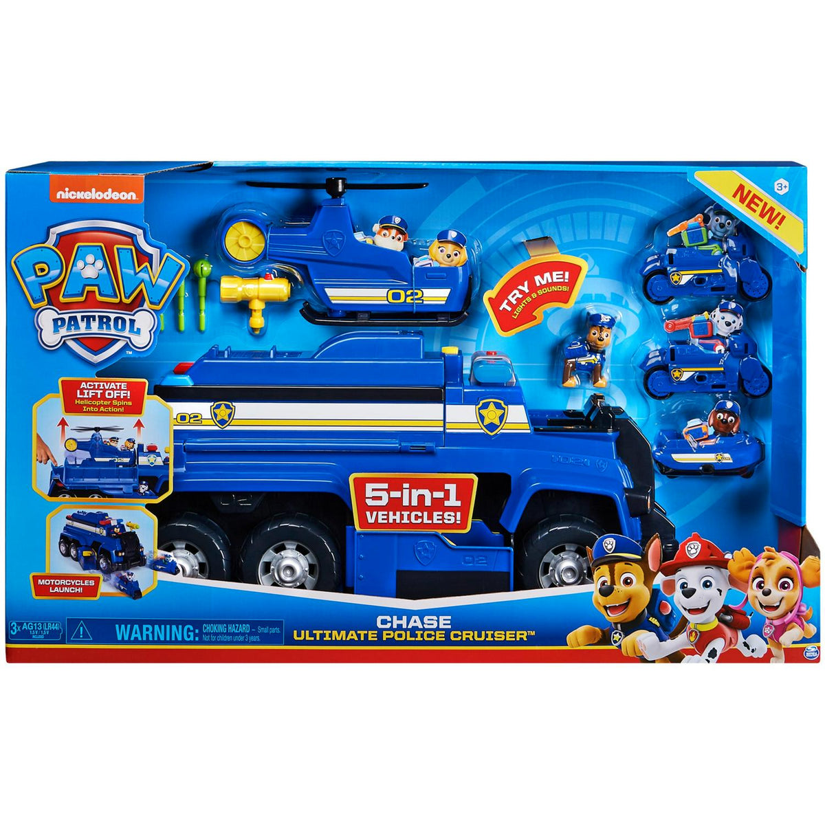 PAW Patrol. Véhicule ultime 5-en-1 de Chase avec lumières et sons. Pour les enfants à partir de 3 ans