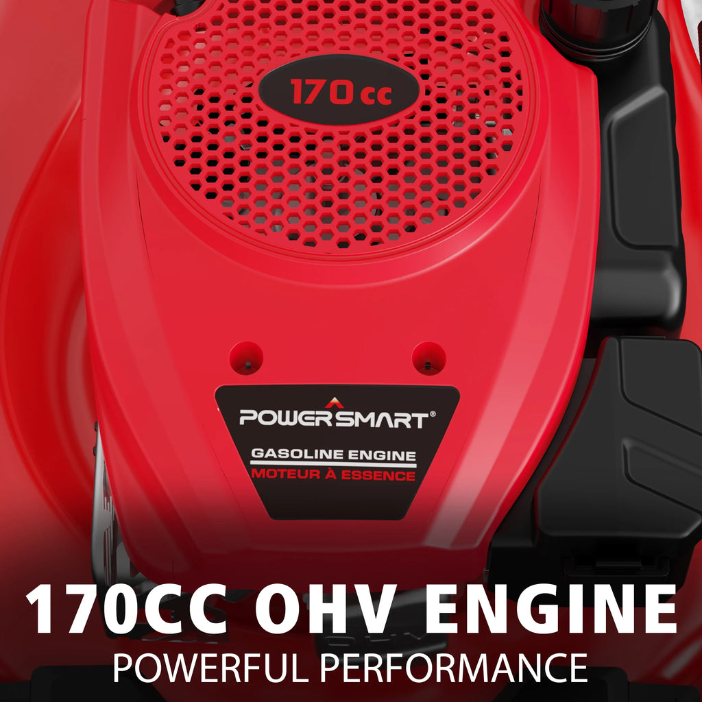 Tondeuse à gazon autotractée PowerSmart 21 170CC, avec 10 roues arrière