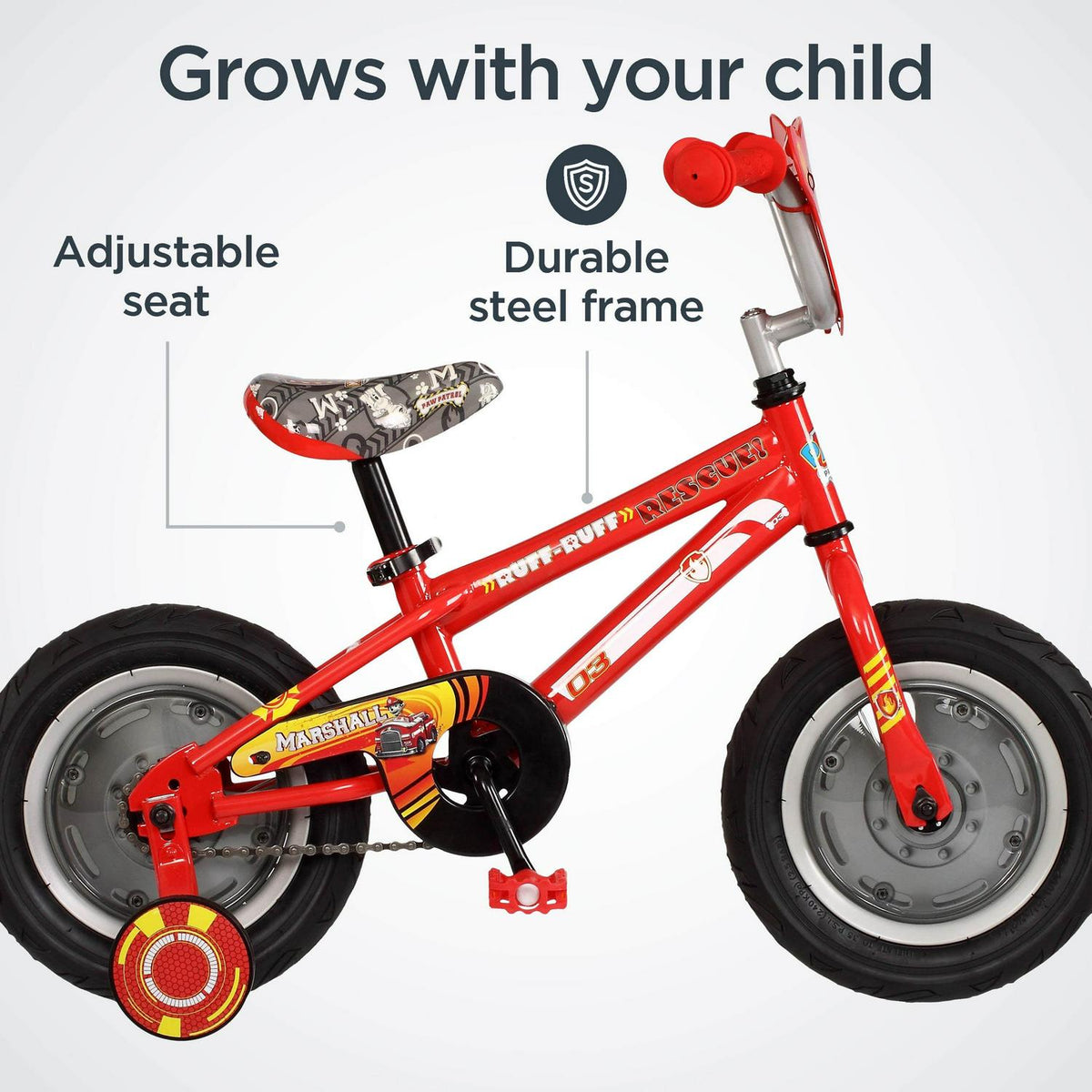 Vélo pour enfants Schwinn Nickelodeon Pat’ Patrouille Marshall de 12 po. Pour les 2 à 4 ans. Rouge