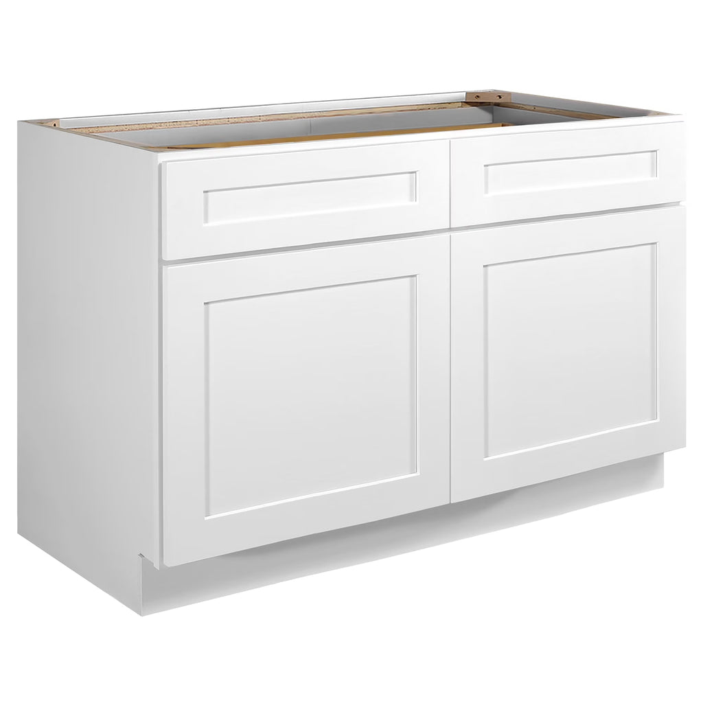Design House Brookings Meuble bas de cuisine à assembler en bois Shaker, 2 portes et 2 tiroirs (48 x 34,5 x 24), blanc Sherwin Williams