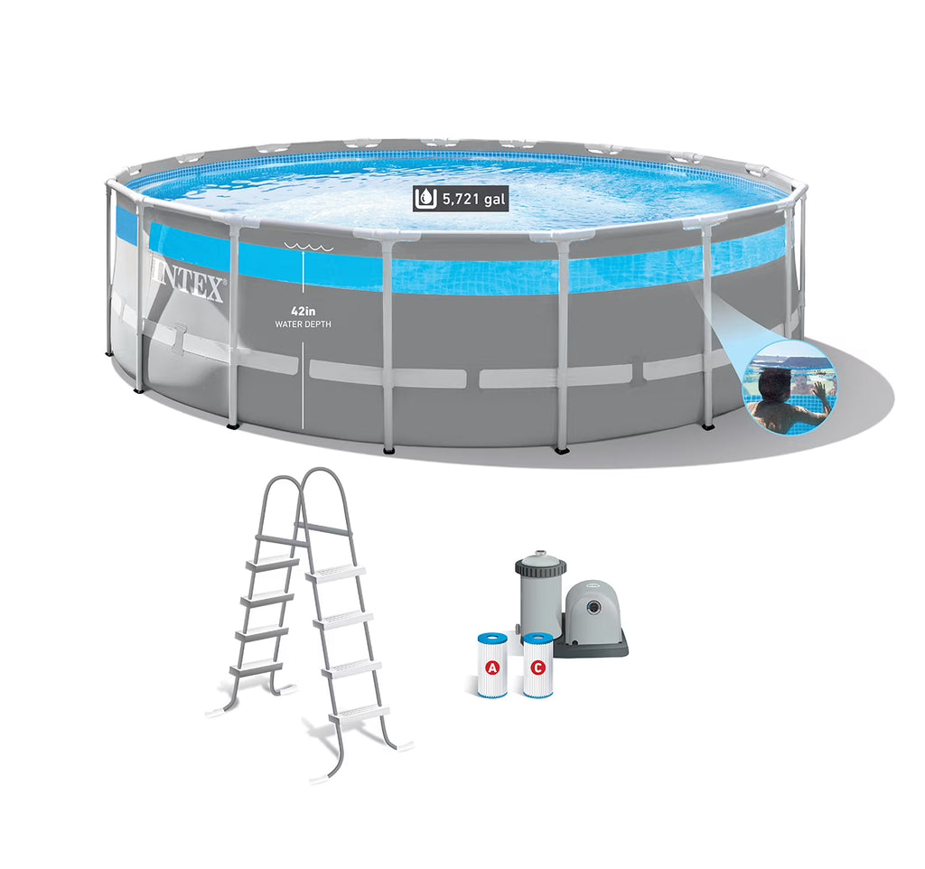 Ensemble piscine hors sol Intex Clearview 17' x 48' à structure Prism avec pompe