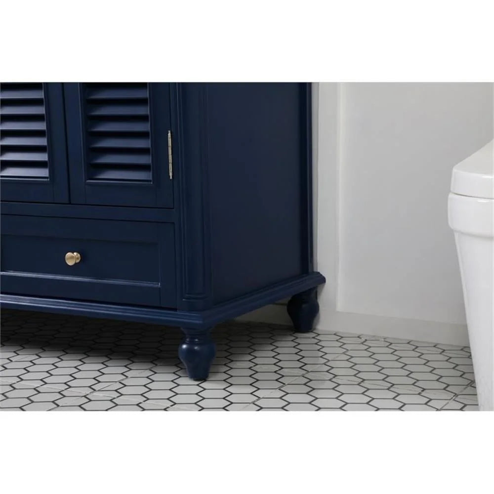 Meuble-lavabo double élégant de 60 pouces pour salle de bain, blanc antique