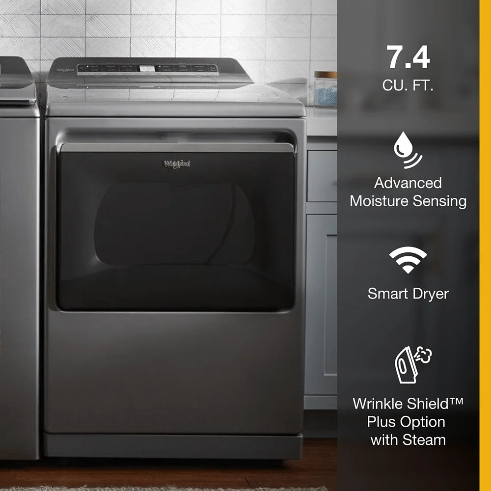 Sèche-linge Whirlpool à chargement par le haut de 7,4 pi³, Chrome Shadow