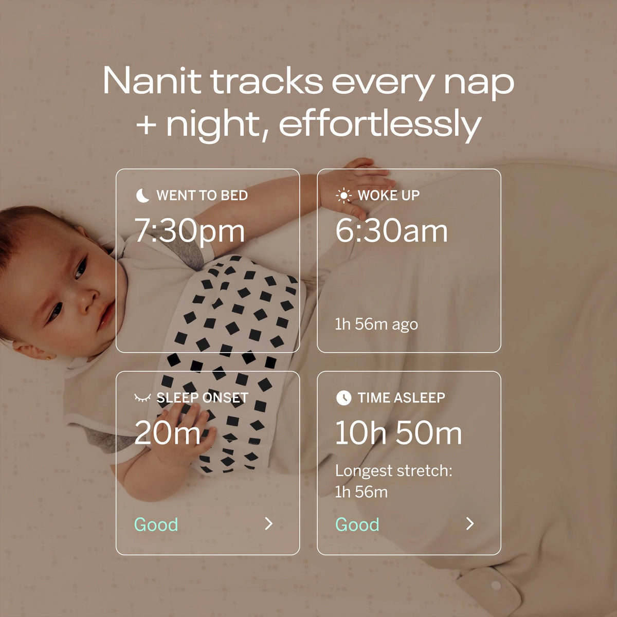 Nanit Pro Babyphone et support mural : vidéo HD, son, suivi du sommeil, surveillance de la respiration sans capteur