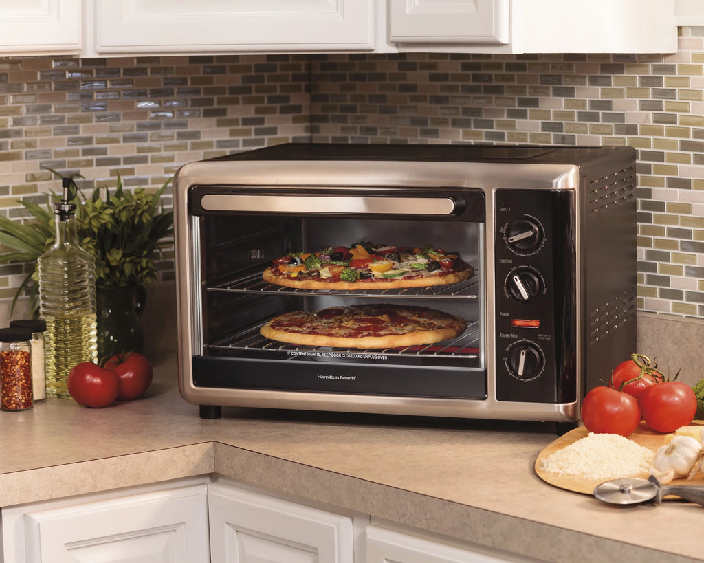 Four de comptoir Hamilton Beach avec convection et rôtissoire, cuisson au four, gril, capacité extra large, argenté, 31105