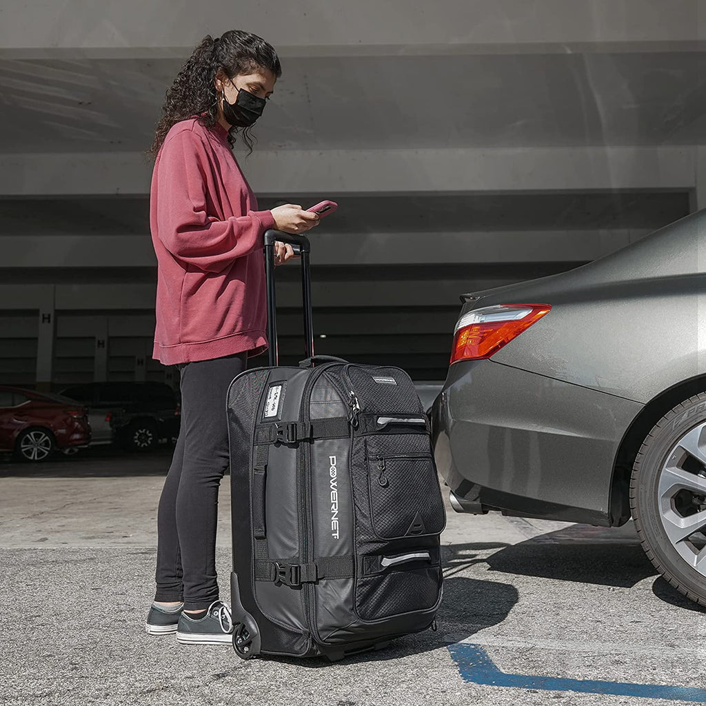 Sac polochon à roulettes PowerNet avec poignée, sac de voyage pour baseball, sac de baseball et de softball pour équipement de receveur, sac de baseball de voyage (petit | 110 L)