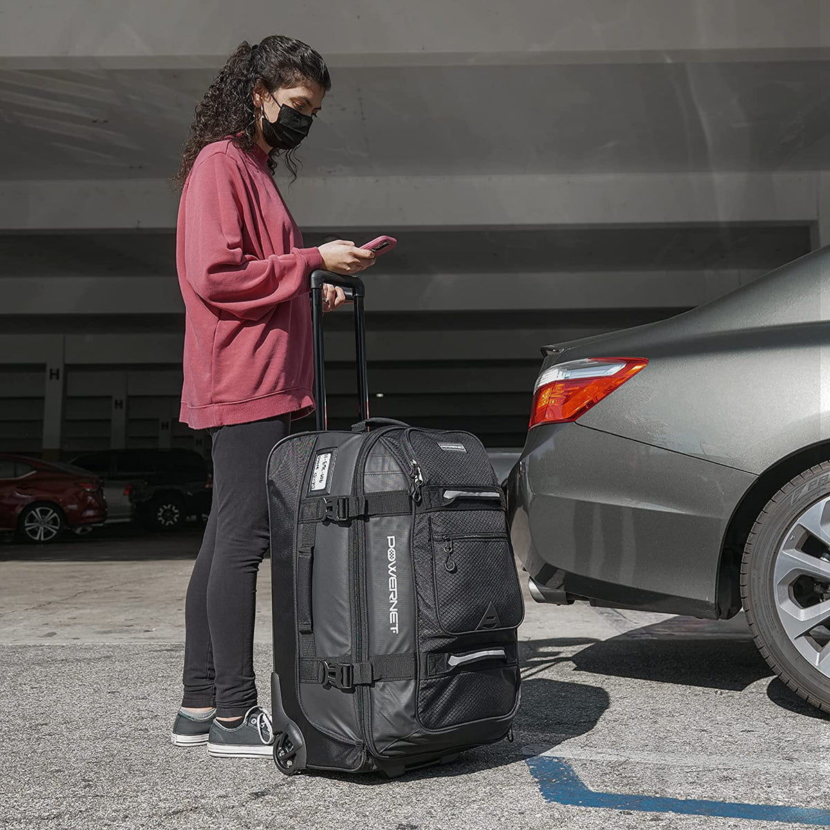Sac polochon à roulettes PowerNet avec poignée, sac de voyage pour baseball, sac de baseball et de softball pour équipement de receveur, sac de baseball de voyage (petit | 110 L)