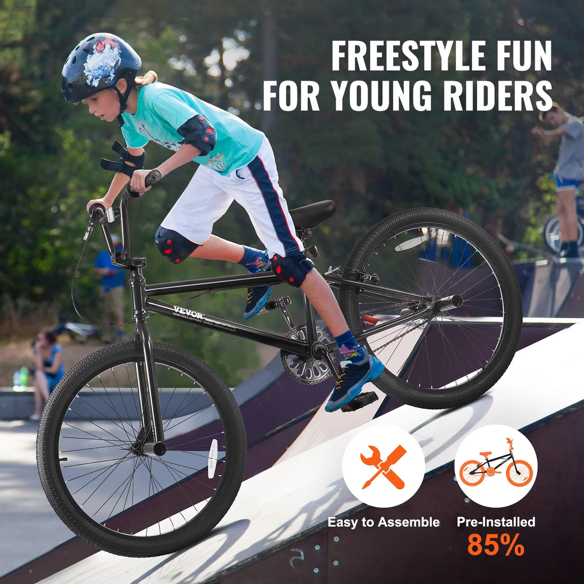 Vélo BMX VEVOR, vélo freestyle à roues de 24 pouces, vélo de course BMX avec 4 pegs, convient aux cyclistes débutants et confirmés, vélo BMX pour adolescents, adultes, hommes et femmes, cadre robuste en acier Hi-Ten, facile à assembler