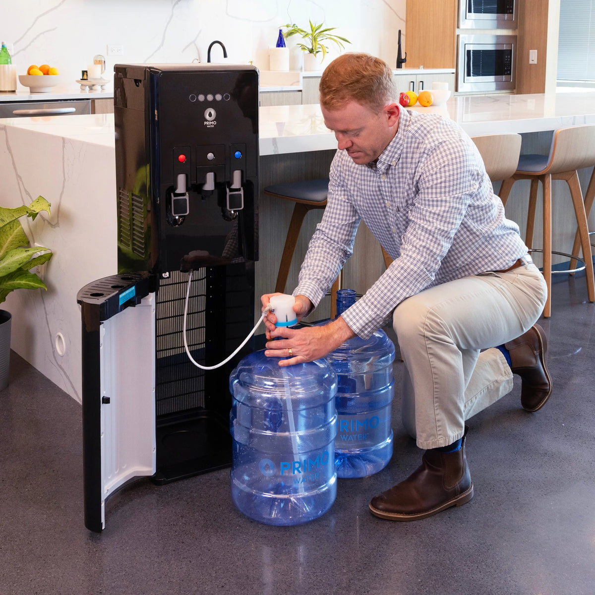 Primo Water? Distributeur d’eau Pro 2 à température contrôlée avec chargement par le bas et machine à café à dosettes individuelles, noir