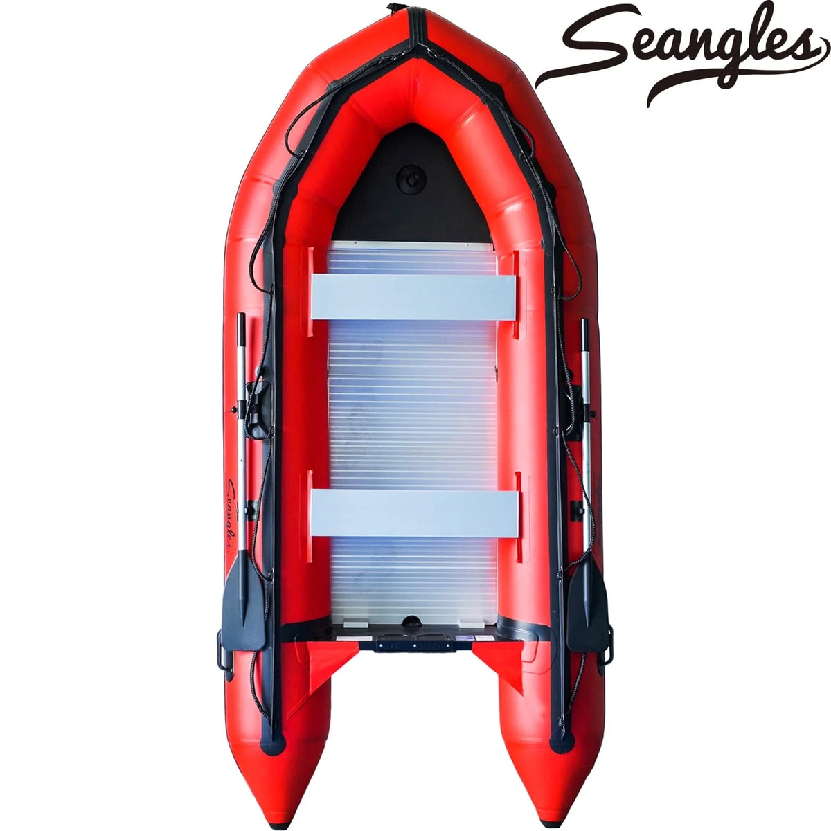 Seangles Bateau Gonflable 4 Personnes Plancher en Aluminium Tableau arrière en Aluminium Bateau de Pêche Professionnel Robuste en Eau Salée (Sa330 / 10,8ft) Approuvé USCG