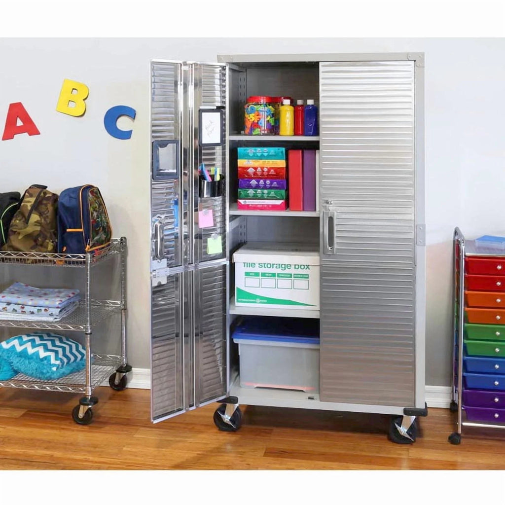 Seville Classics Classeur de rangement verrouillable à corps en acier UltraHD, unité d’étagères, 36 po l x 18 po P x 72 po H, granit