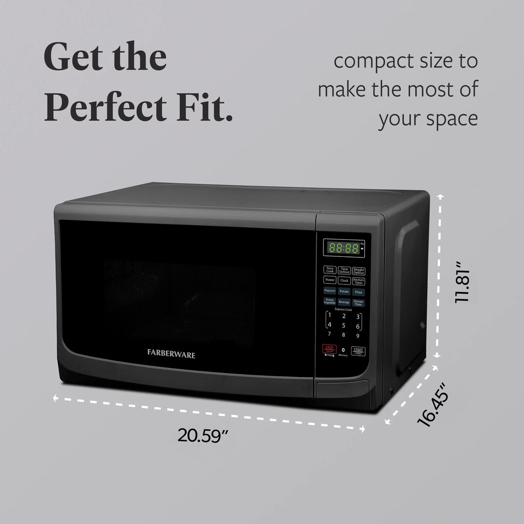 Four à micro-ondes de comptoir Farberware avec éclairage LED et verrouillage enfant, 0,7 pi³, noir