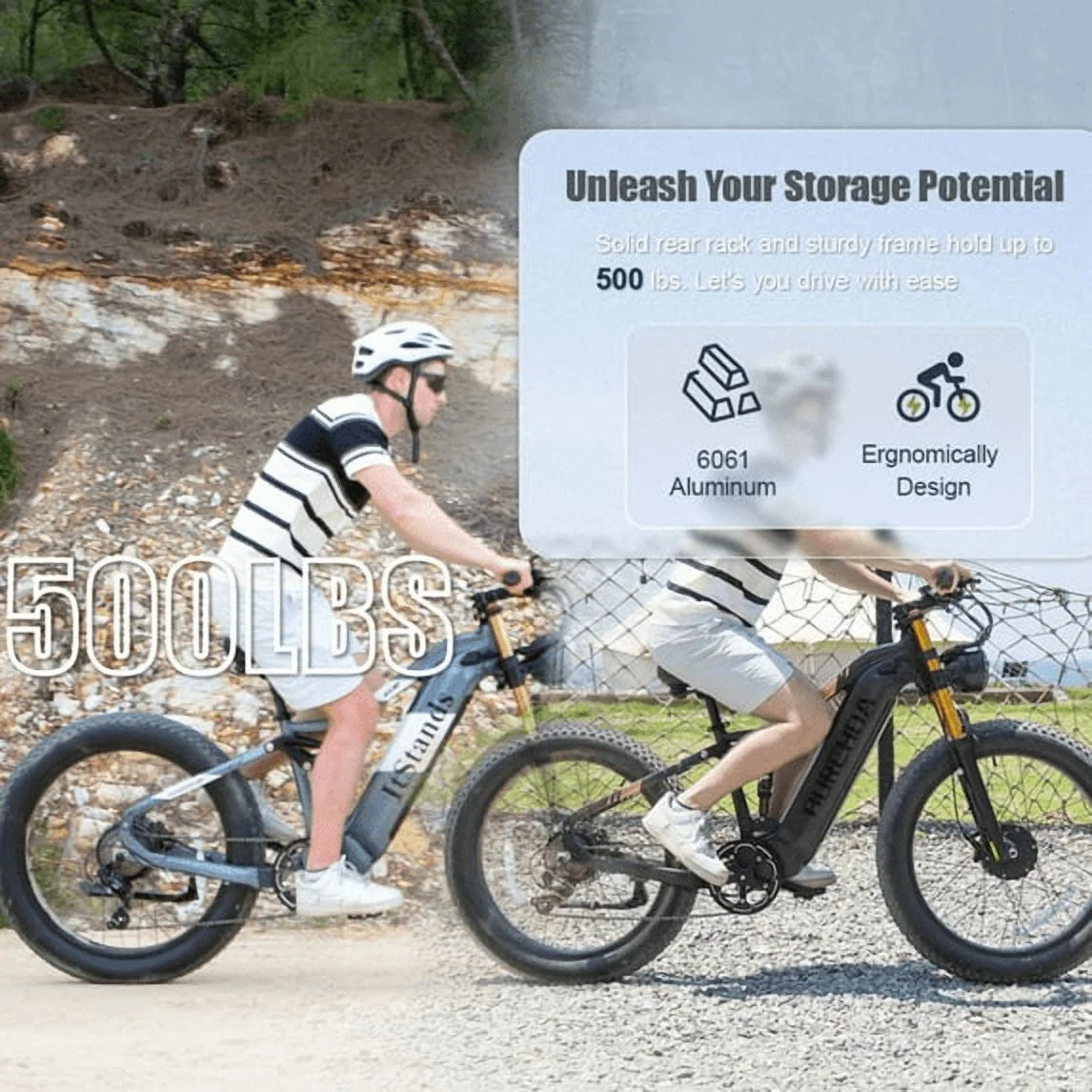 Dual Motors AWD 2000W Electric Bike for Adult 26'', UL2849 48V 60AH Removable Battery E-mountain bike 4'' Fat Tire up to 35MPH&200Miles Long Range Off Road Ebike Beach Dual Hydraulic&Brakes E-Bicycle