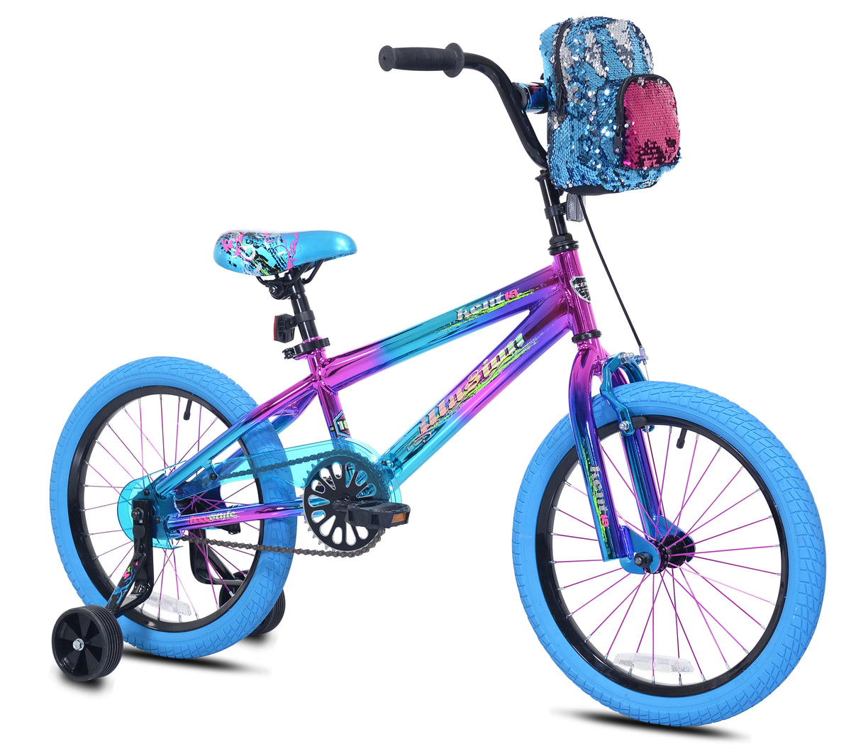 Vélo pour enfant 18 Kent Illusion, roues de 18 pouces, pour enfants de 6 à 12 ans, bleu/violet