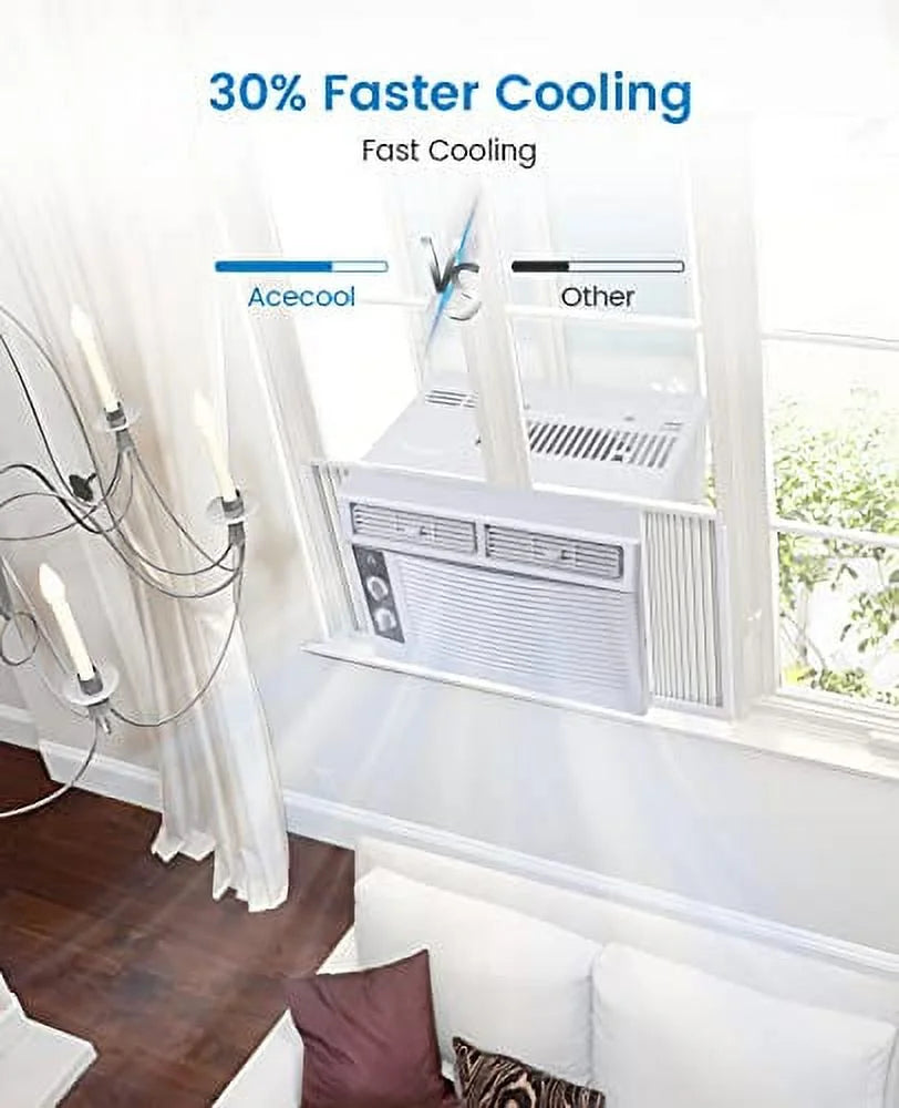Climatiseur de fenêtre Danolapsi 5 000 BTU, unité de climatisation avec commandes mécaniques faciles à utiliser et filtre réutilisable, refroidissement efficace pour les petites surfaces, refroidit jusqu’à 150 pi², 110-115 V