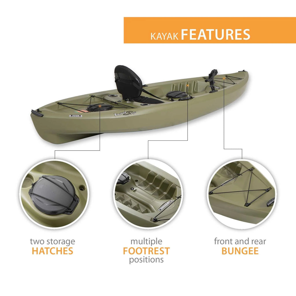 Kayak de pêche Lifetime Tamarack Angler 100 - Vert olive (90539)